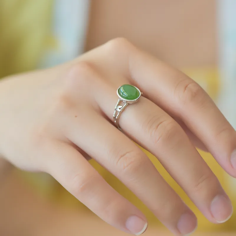 Jade Ink Love Hetian Jade Rings Jasper Unisex-5