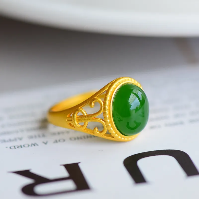 Jade Ink Love Hetian Jade Rings Jasper Unisex-3