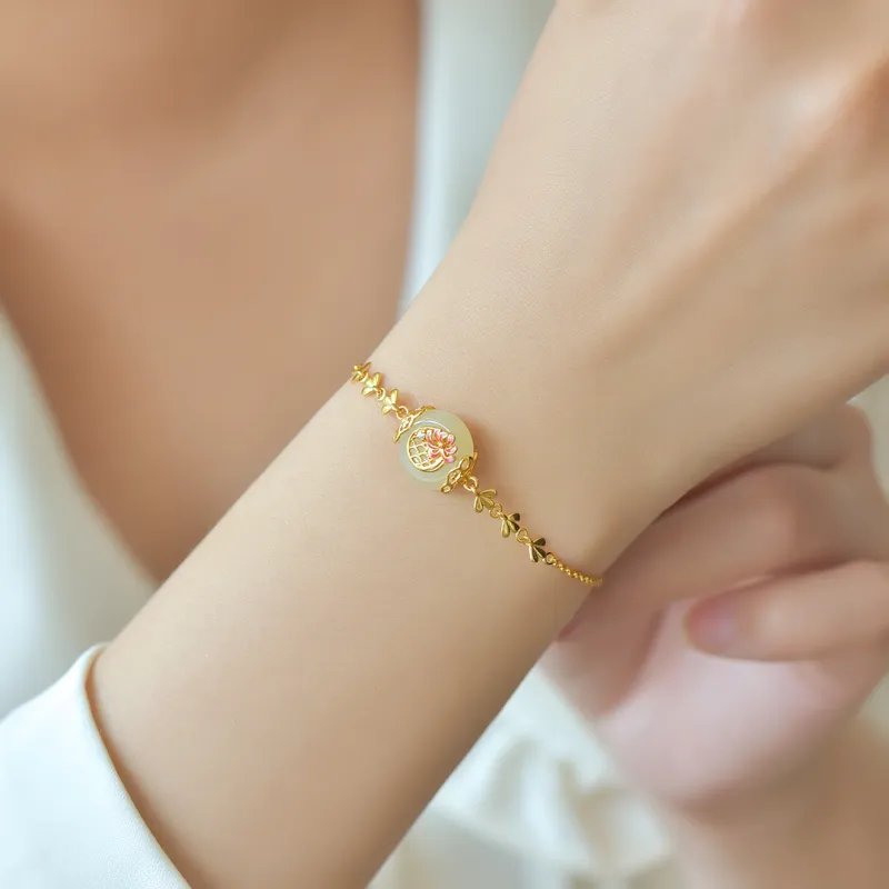 Jade Ink Love Elegant Vintage Chinese Fashion Trend White Jade Unisex-2