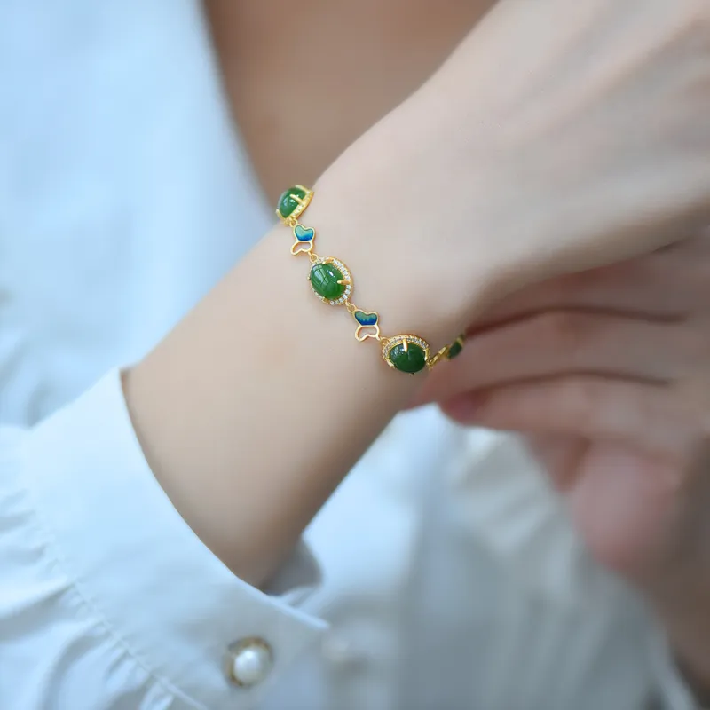 Jade Ink Love Hetian Jade Bracelets Jasper Women's-5
