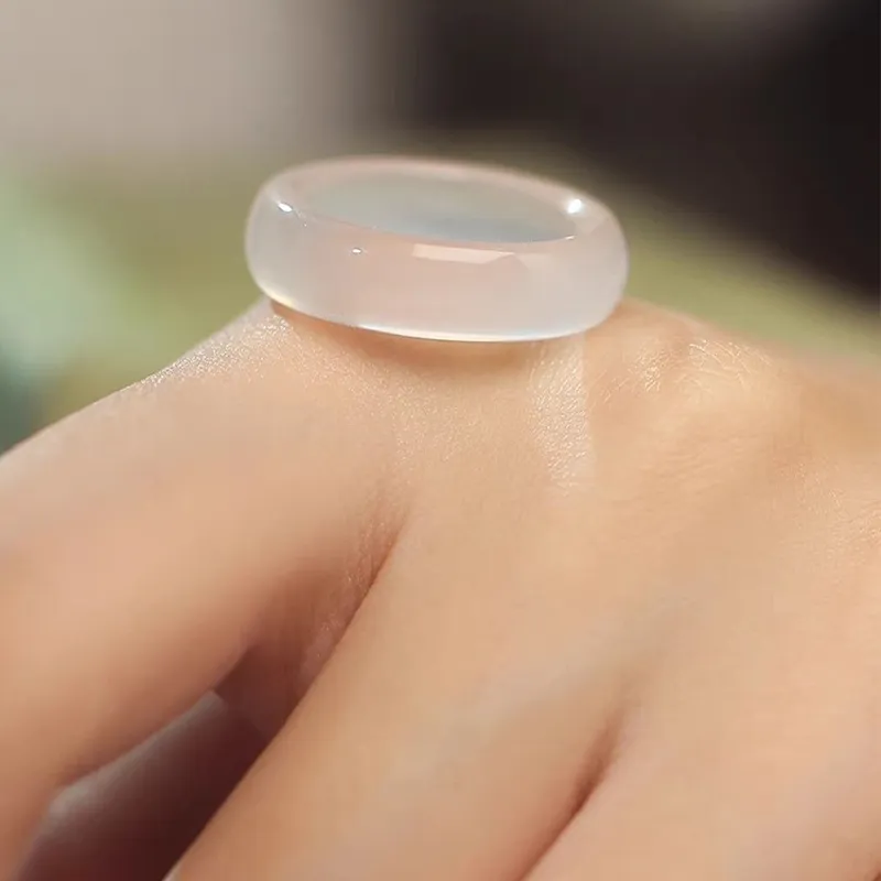 Jade Ink Love Chalcedony Rings Unisex-2