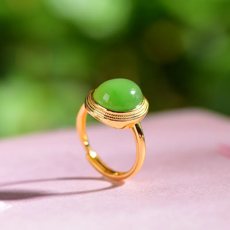 Jade Ink Love Hetian Jade Rings Jasper Women's-2