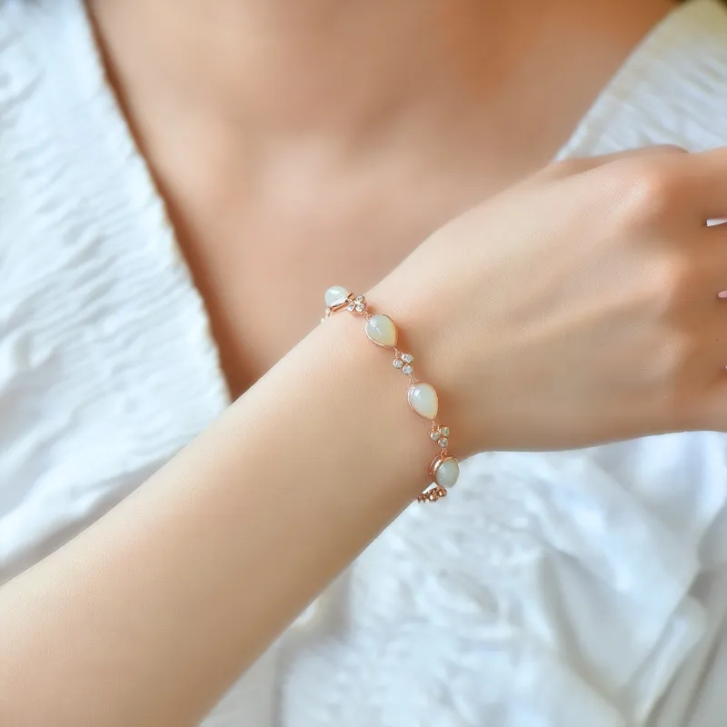 Jade Ink Love Hetian Jade Bracelets White Jade Women's-4