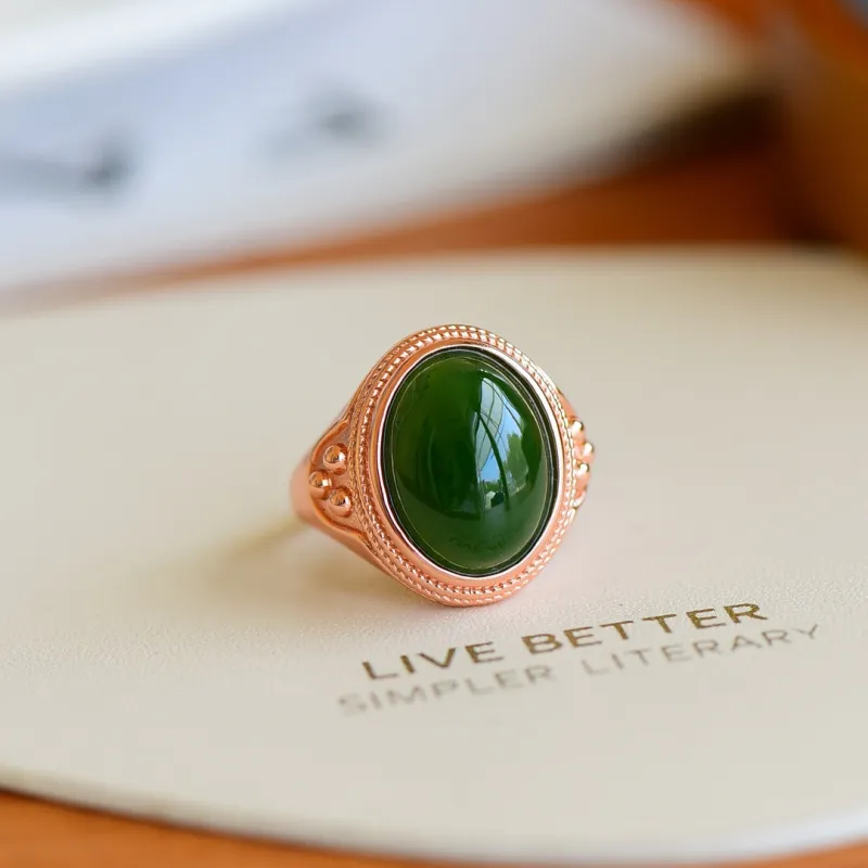 Jade Ink Love Hetian Jade Rings Jasper Women's-1