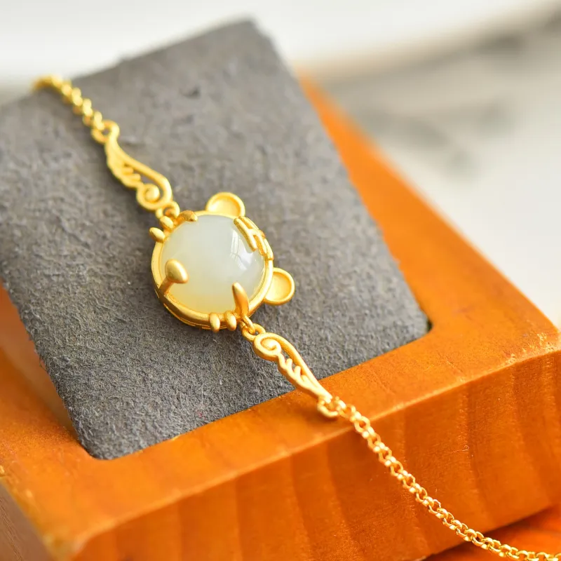Jade Ink Love Hetian Jade Bracelets White Jade Unisex-2