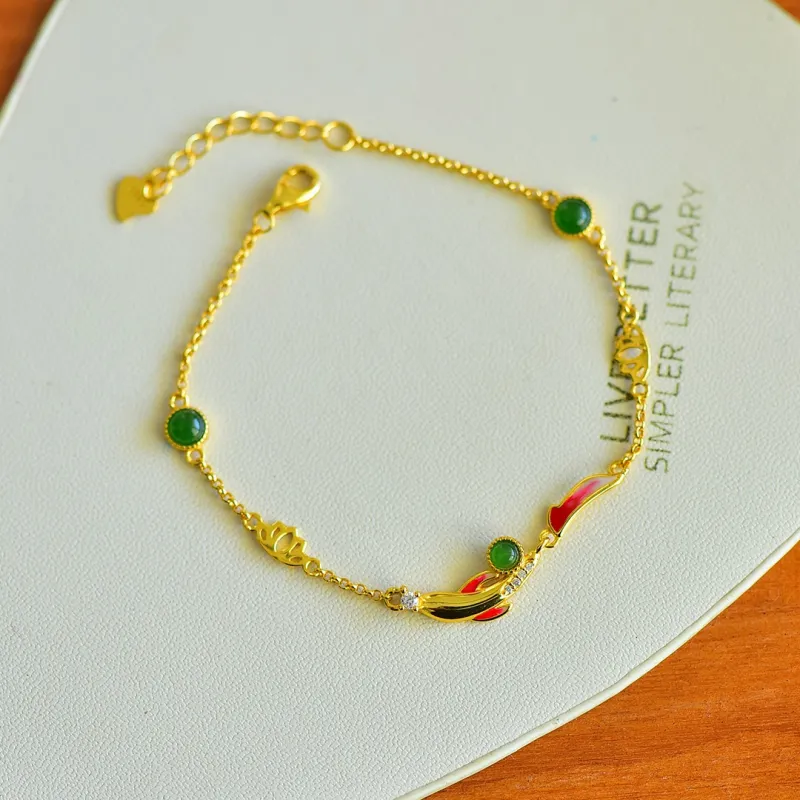 Jade Ink Love Hetian Jade Bracelets Jasper Women's-1