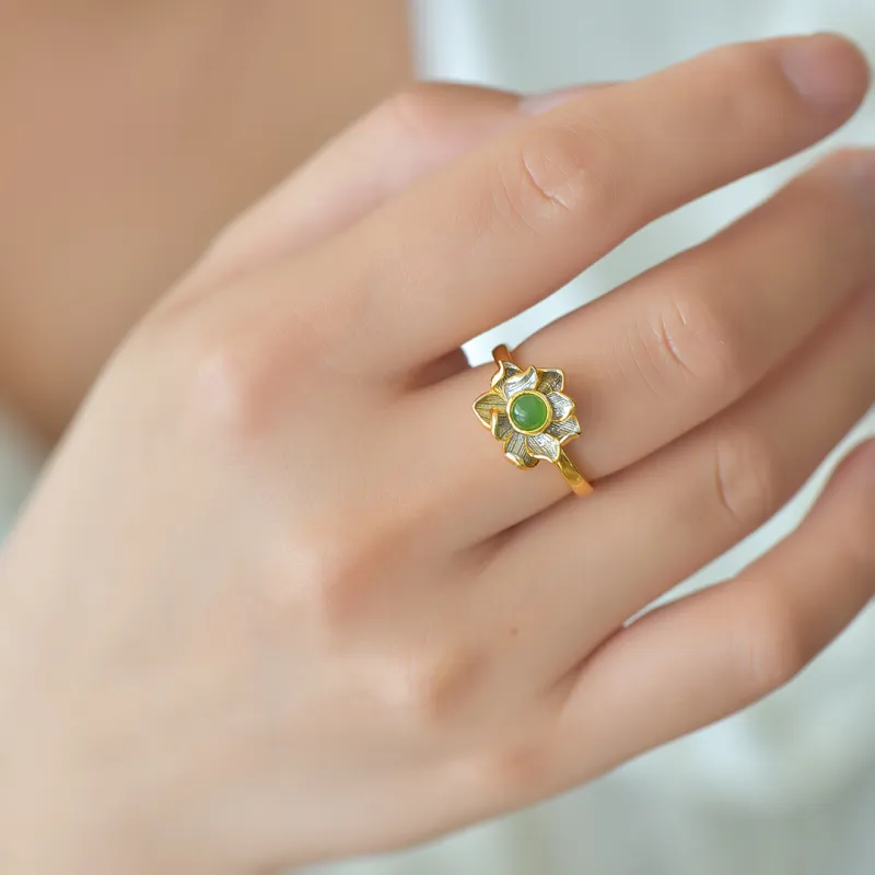 Jade Ink Love Hetian Jade Rings Jasper Women's-6