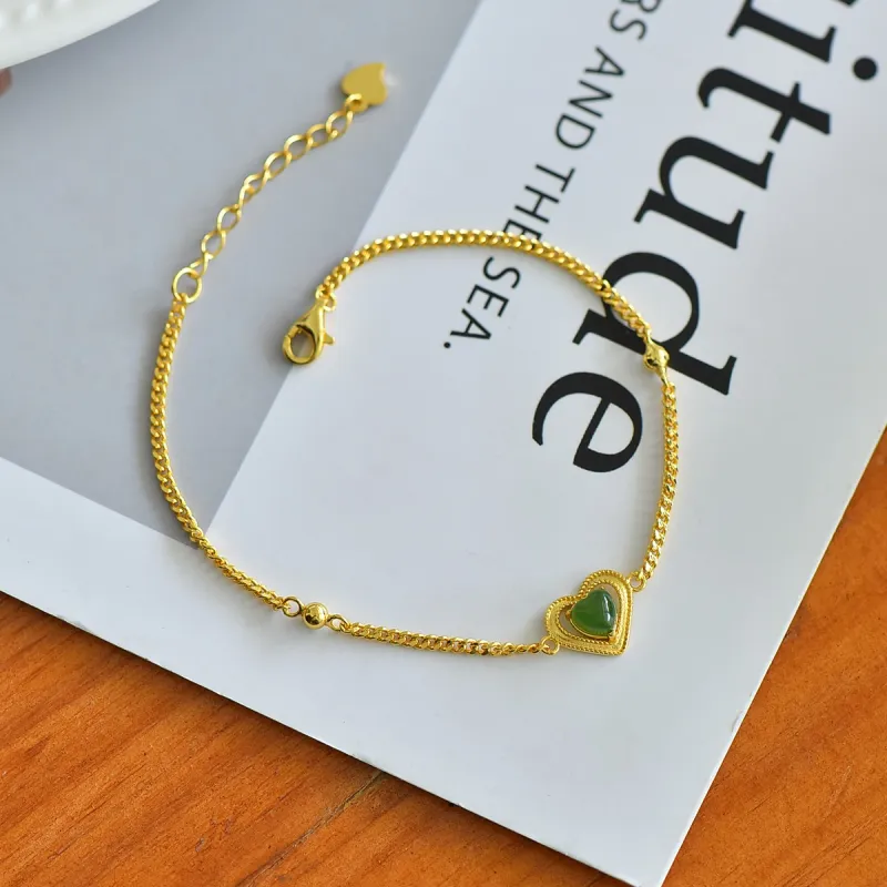 Jade Ink Love Hetian Jade Bracelets Jasper Women's-1