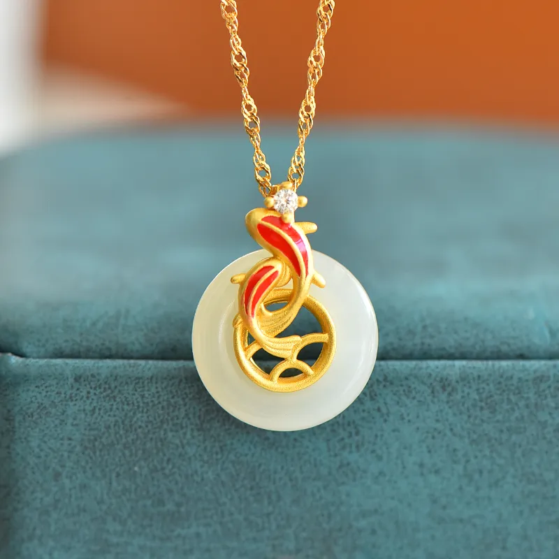 Jade Ink Love Chinese Fashion Trend Chinese Style Versatile White Jade Unisex-2