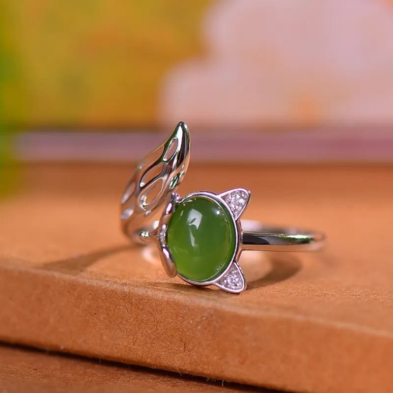 Jade Ink Love Hetian Jade Rings Jasper Unisex-2