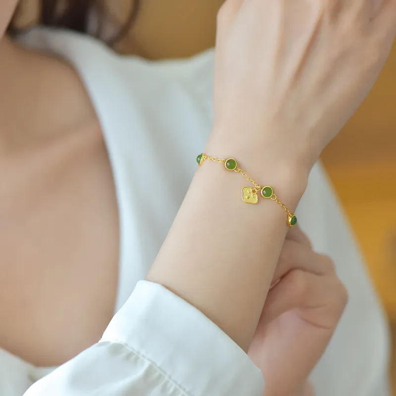 Jade Ink Love Hetian Jade Bracelets Jasper Women's-5