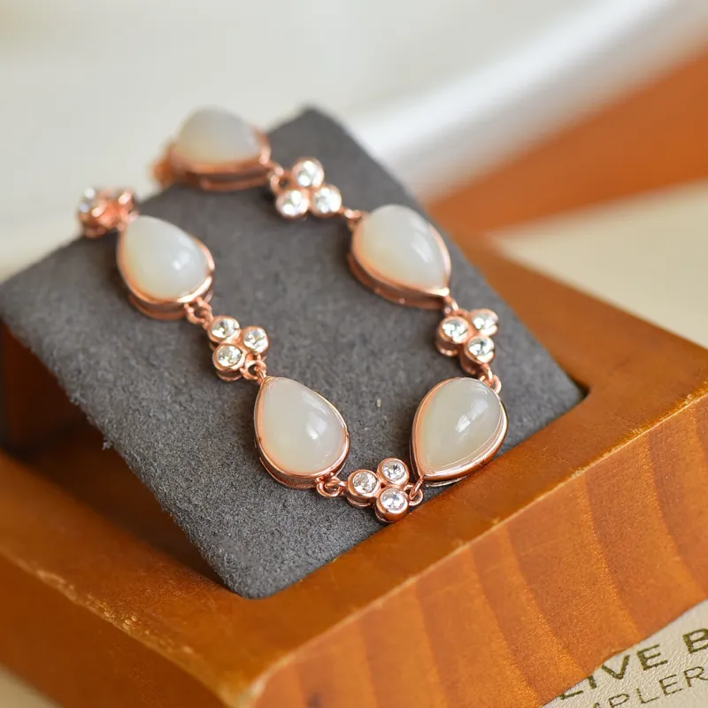 Jade Ink Love Hetian Jade Bracelets White Jade Women's-2
