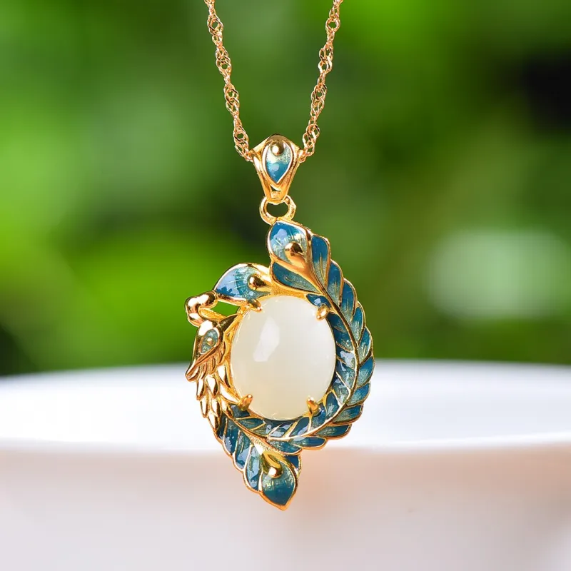 Jade Ink Love Design Versatile Individual White Jade Unisex-2