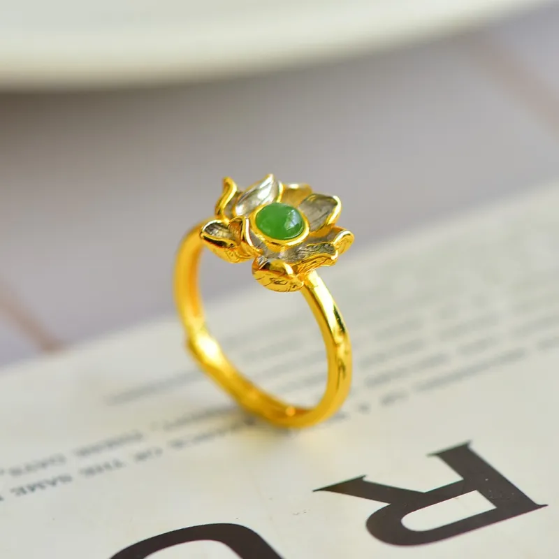 Jade Ink Love Hetian Jade Rings Jasper Women's-1