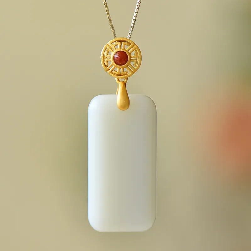Jade Ink Love Chinese Fashion Trend Classic White Jade Unisex-1