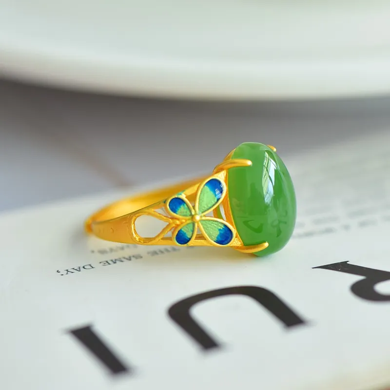 Jade Ink Love Hetian Jade Rings Jasper Women's-3