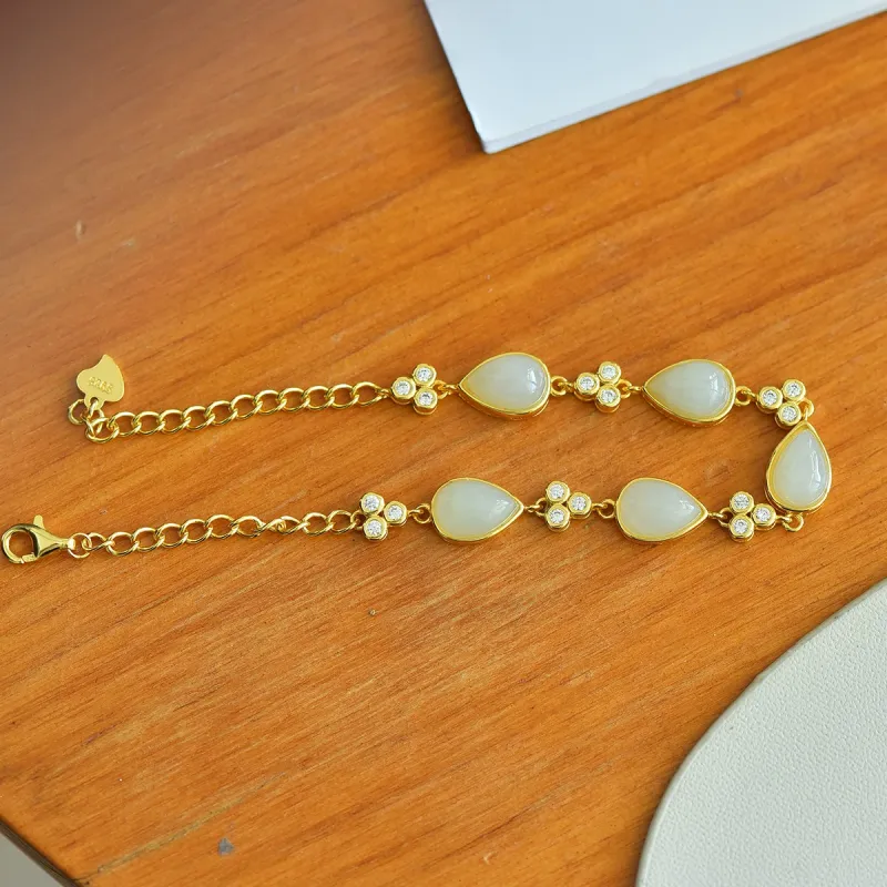 Jade Ink Love Hetian Jade Bracelets White Jade Women's-3
