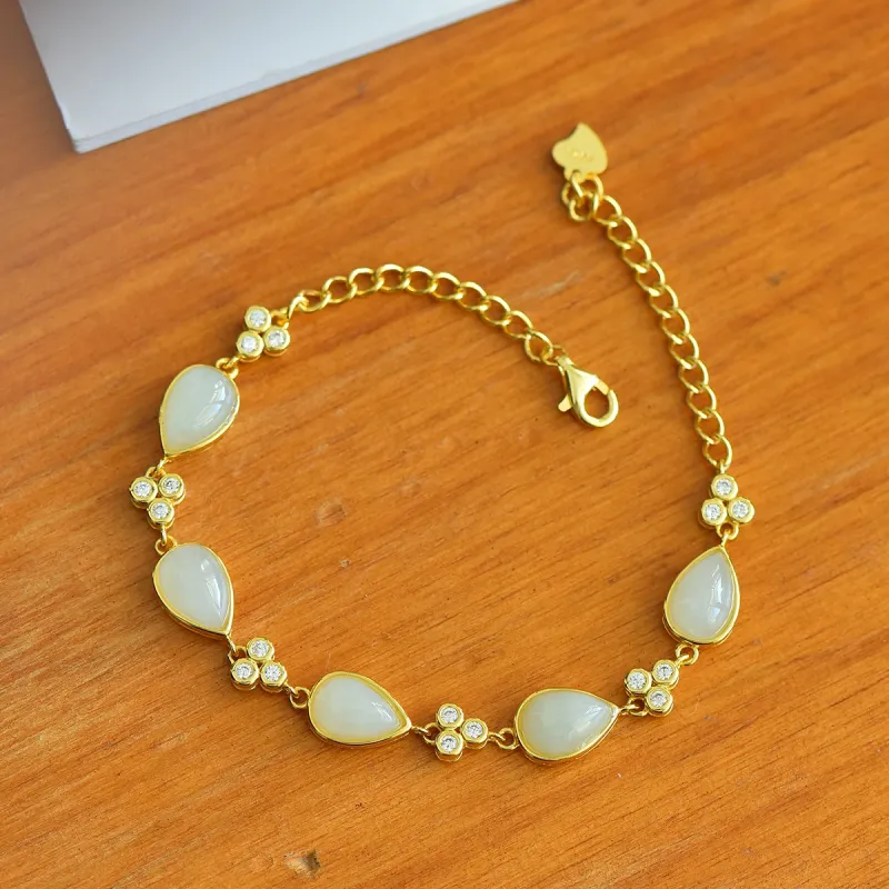 Jade Ink Love Hetian Jade Bracelets White Jade Women's-2