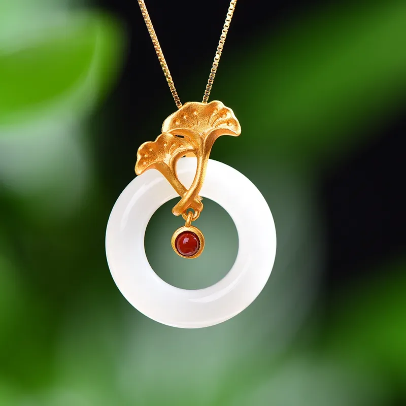 Jade Ink Love Chinese Fashion Trend Chinese Style Minimalist Style White Jade Unisex-2