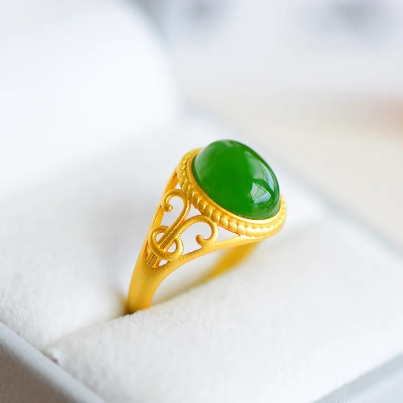 Jade Ink Love Hetian Jade Rings Jasper Unisex-4