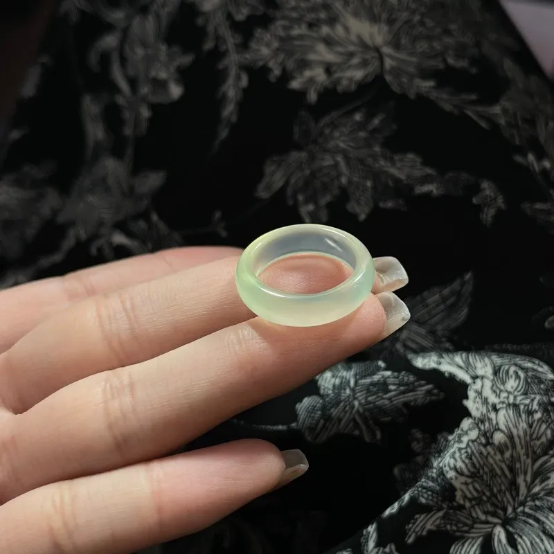 Jade Ink Love Chalcedony Ring Color Random Shipment Unisex-1