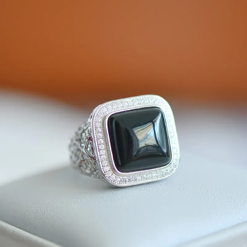 Jade Ink Love Hetian Jade Rings Green Jade Women's-4