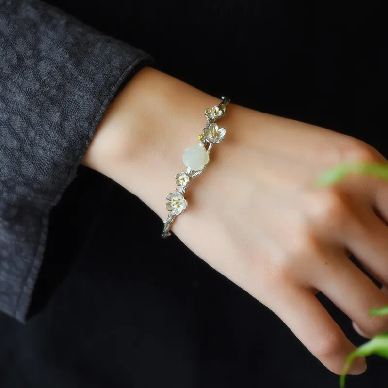 Jade Ink Love Bangles White Jade Women's-5