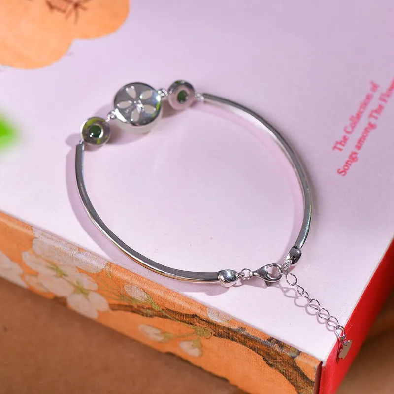 Jade Ink Love Hetian Jade Bracelets White Jade Women's-6