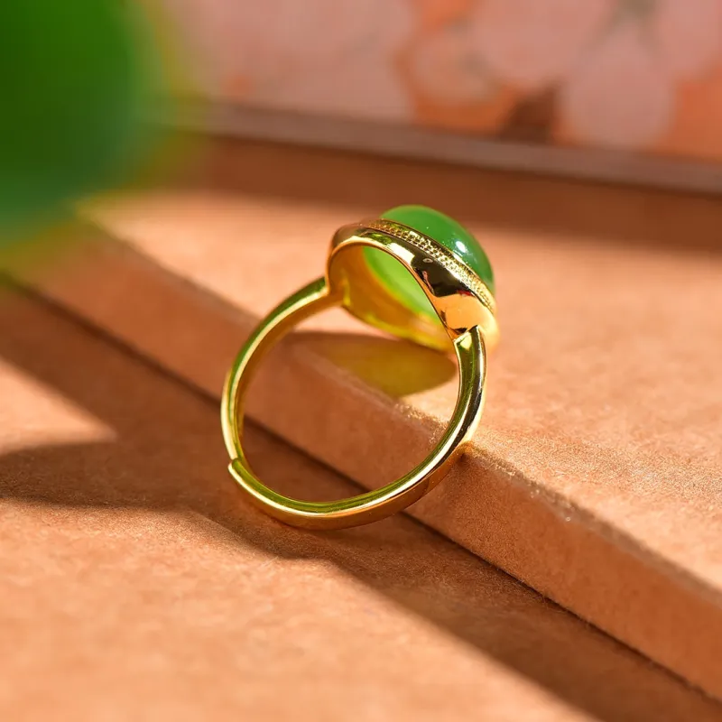 Jade Ink Love Hetian Jade Rings Jasper Women's-5