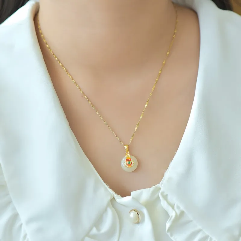Jade Ink Love Chinese Fashion Trend Niche White Jade Unisex-1