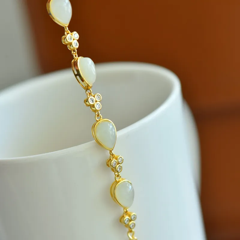 Jade Ink Love Hetian Jade Bracelets White Jade Women's-4
