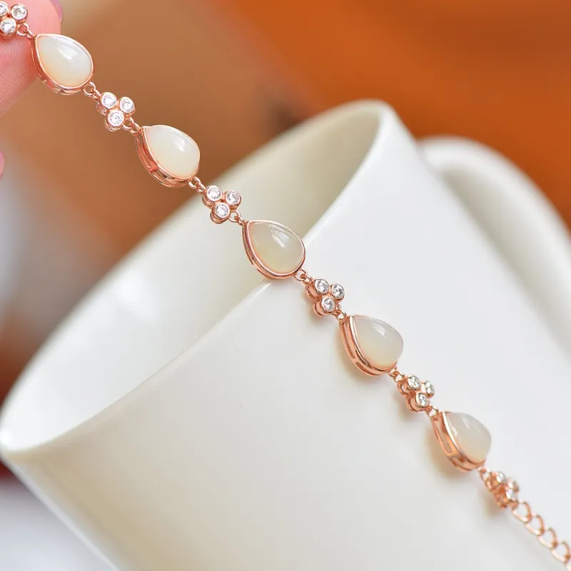 Jade Ink Love Hetian Jade Bracelets White Jade Women's-3