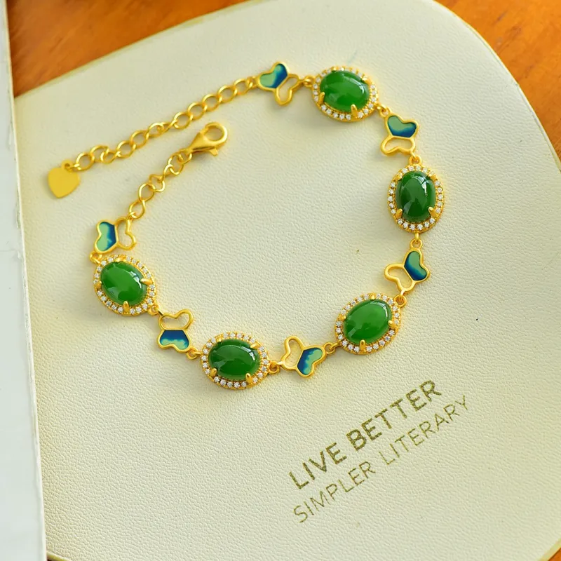 Jade Ink Love Hetian Jade Bracelets Jasper Women's-1