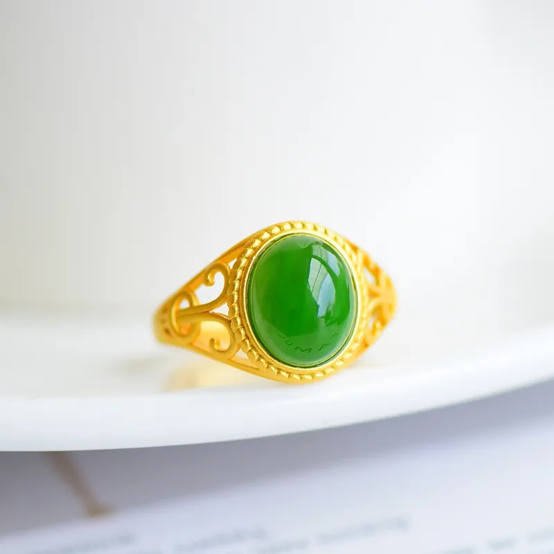 Jade Ink Love Hetian Jade Rings Jasper Unisex-1