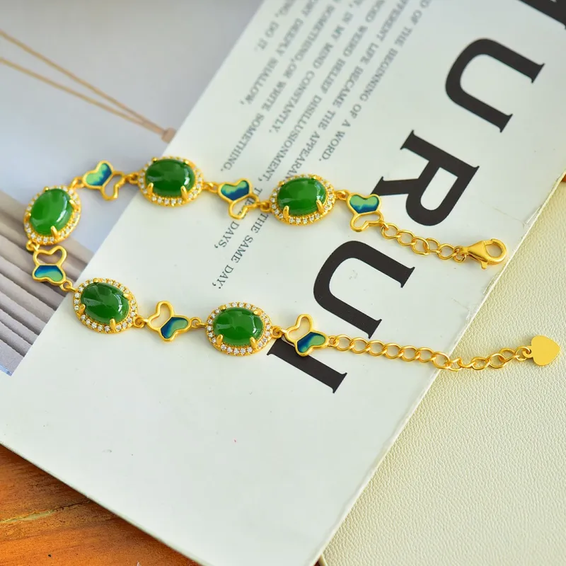 Jade Ink Love Hetian Jade Bracelets Jasper Women's-2