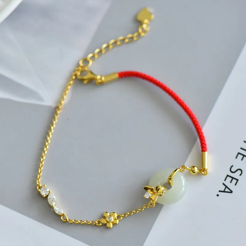 Jade Ink Love Hetian Jade Bracelets White Jade/Pale Greenish White Jade Unisex-1