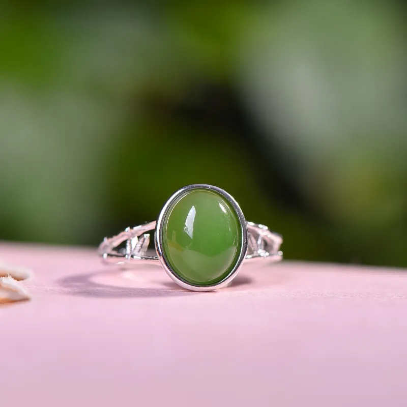 Jade Ink Love Hetian Jade Rings Jasper Unisex-6