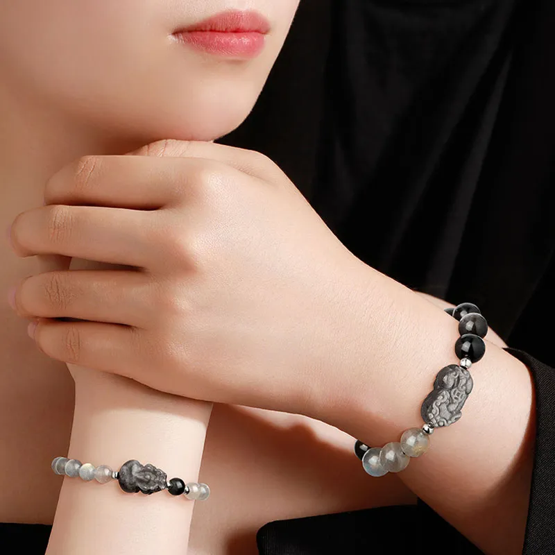 KINGFOCUS Obsidian Bracelets Unisex-2