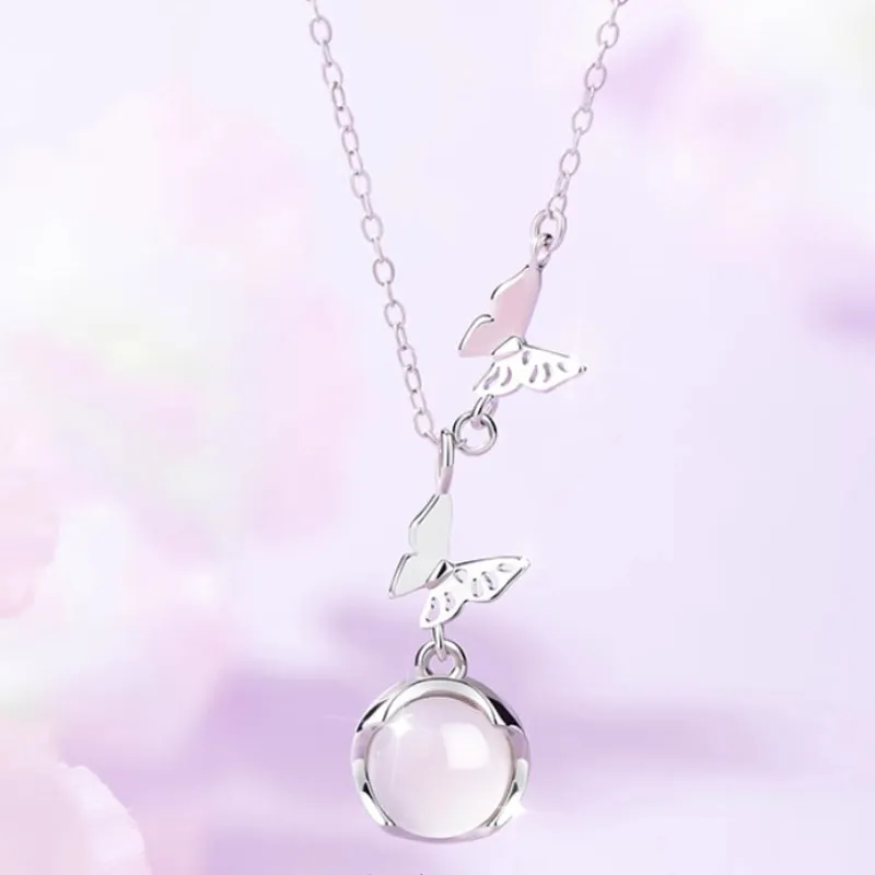 KINGFOCUS Chalcedony Love Confession Anniversary Gift Necklace Women's-3