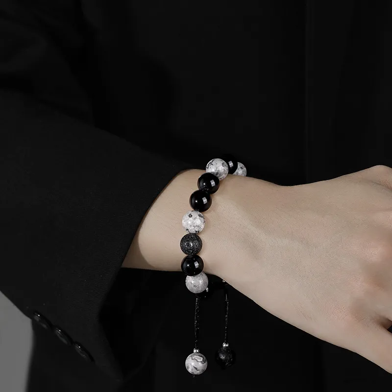 KINGFOCUS Obsidian Jade Bracelets Men's-4