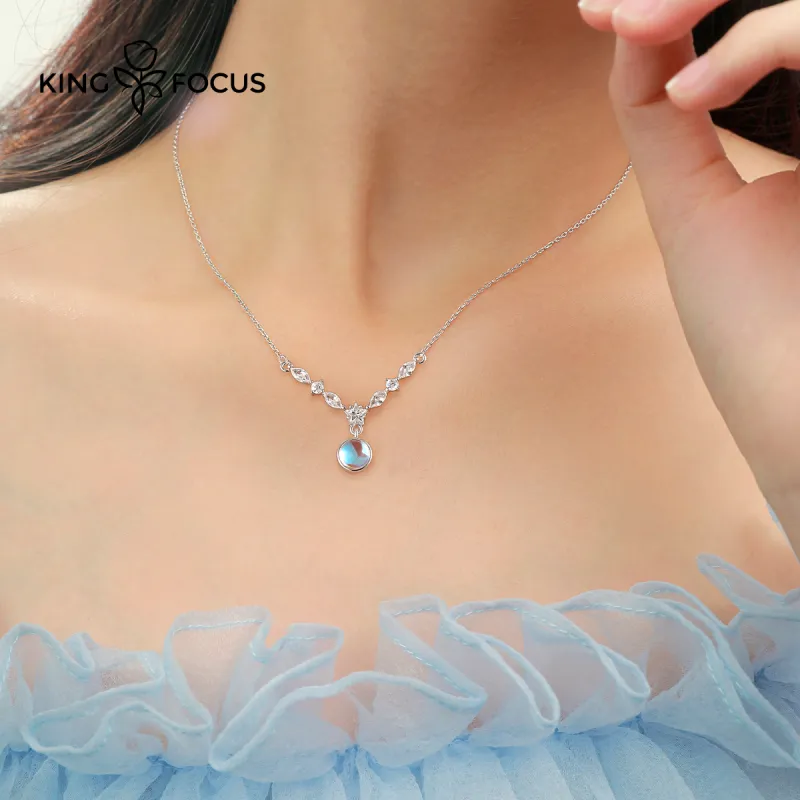 KINGFOCUS Sterling Silver Collarbone Chain Women's-2