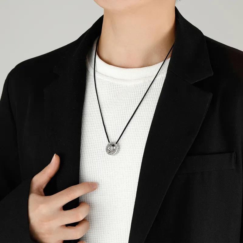 KINGFOCUS New Chinese Style Vintage Wealth Attracting Bead Minimalist Sweater Chain Good Luck Necklaces Unisex-3