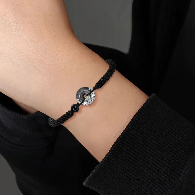 KINGFOCUS Obsidian Jade Bracelets Men's-1