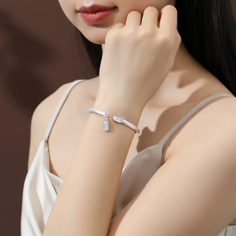 KINGFOCUS Sterling Silver Bangles Women's-2