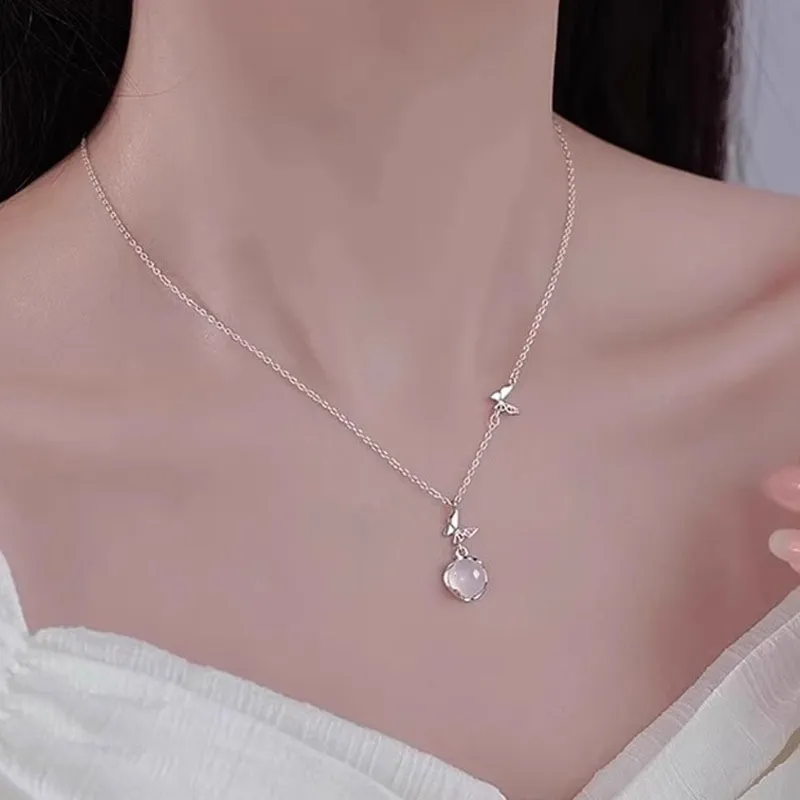 KINGFOCUS Chalcedony Love Confession Anniversary Gift Necklace Women's-1