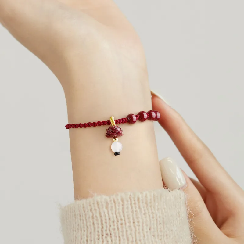 KINGFOCUS Cinnabar Jade Bracelets Unisex-1