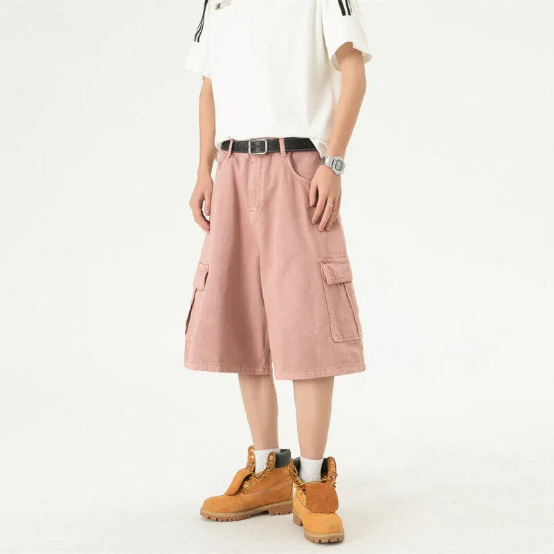 ROOMBOSE Denim Shorts Unisex Pink-2