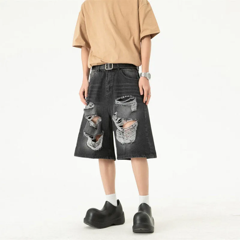 ROOMBOSE Denim Shorts Unisex Black-2