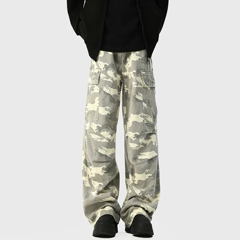 HOKLV Casual Pants Unisex Gray-9