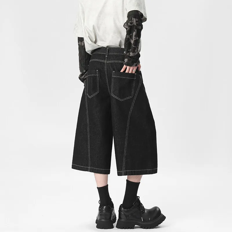ROOMBOSE Denim Shorts Unisex Original Black Denim-4